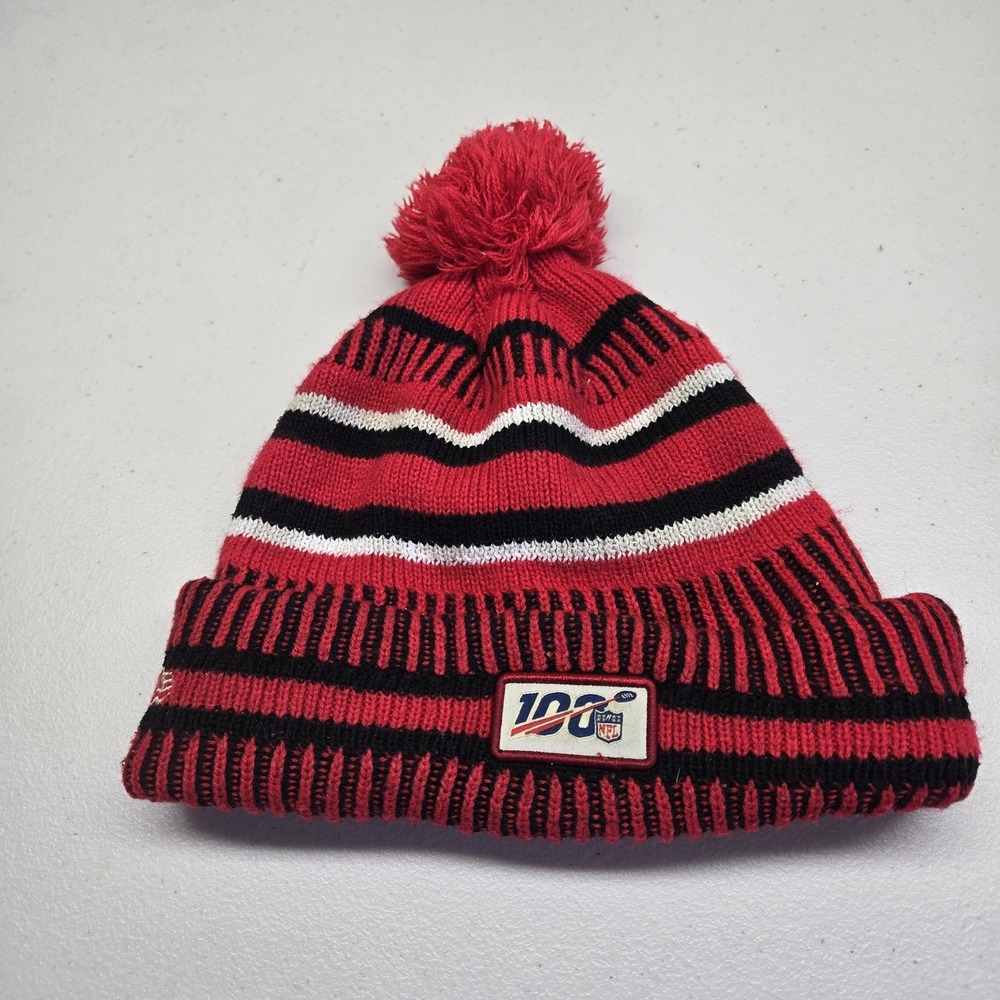 San Francisco 49ers Unisex Beanie ONE SIZE‎ Red Black White New Era Logo Pom